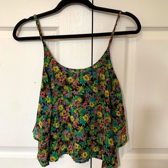 Garage floral chiffon top size S - Picture 2 of 2